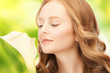 beautiful woman with calla flower