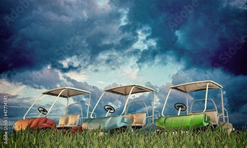 Illustration: golf carts golf carts
