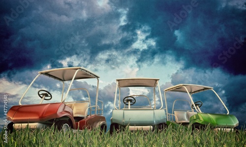 Illustration: golf carts golf carts