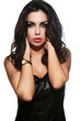 glamor sexy stylish model with bright makeup in dress