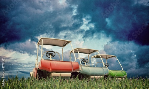Illustration: golf carts golf carts