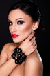 beautiful sexy  young model with red lips,bright makeup