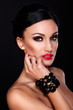 beautiful sexy  young model with red lips,bright makeup