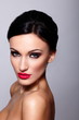 beautiful sexy  young model with red lips,bright makeup