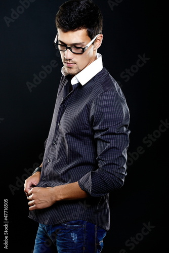 Photo: fashion sexy attractive handsome stylish man in casual cloth fashion sexy attractive handsome stylish man in casual cloth