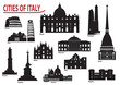 Vector: Silhouettes of Italian cities Silhouettes of Italian cities