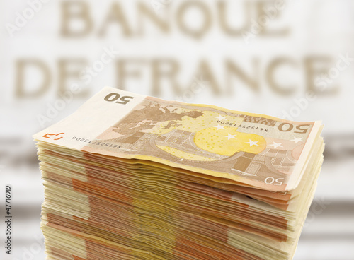Photo: banque de France, liasse de billets banque de France, liasse de billets