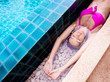 woman in the swimming pool
