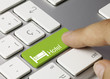 Hotel keyboard key. Finger
