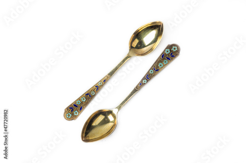 Photo: spoon on the white background spoon on the white background