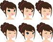 Vecteur : Pretty Girl Happy Expressions Pretty Girl Happy Expressions