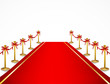 Red carpet and velvet rope. Vector
