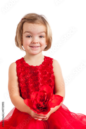 Photo: Beautiful little girl in red Beautiful little girl in red