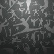 Sports silhouettes gray seamless pattern