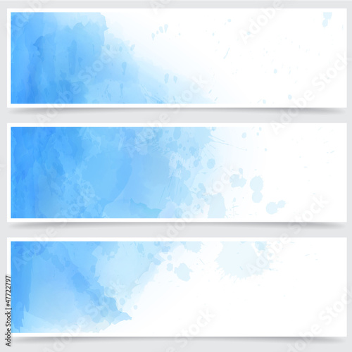 Vector: Blue watercolor abstract banners. Blue watercolor abstract banners.