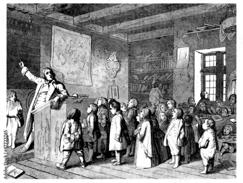 Illustration: School Scene - 17th century School Scene - 17th century