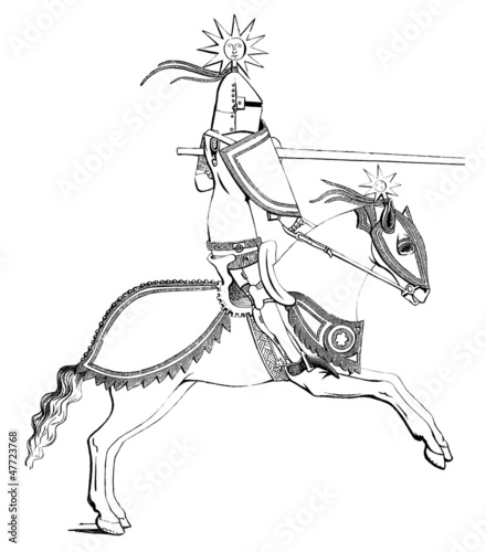 Illustration: Medieval Knight Jousting Medieval Knight Jousting