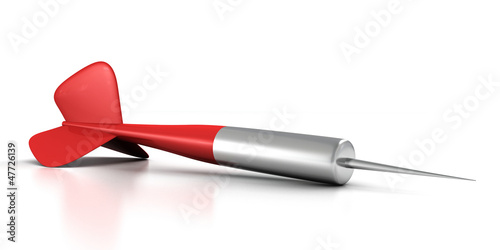 Illustration: red dart isolated on white background red dart isolated on white background