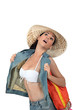 Woman flashing her bikini