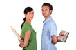 Husband apologizing to wife