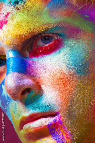 Photo: color face art men color face art men