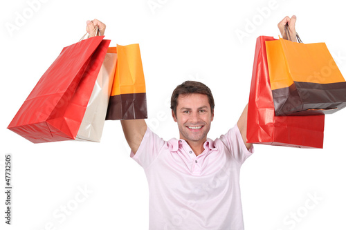 Photo: man with shopping bags man with shopping bags