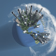 City Earth with Clouds