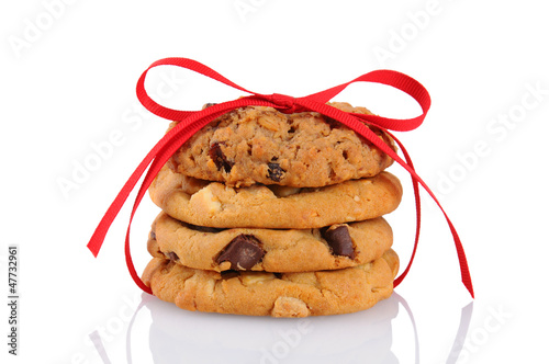 Photo: Cookies Tied With a Red Ribbon Cookies Tied With a Red Ribbon