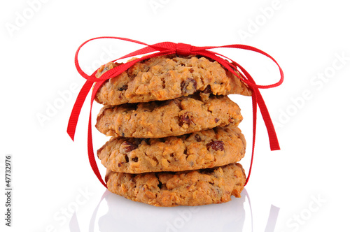 Photo: Cookies Tied With a Red Ribbon Cookies Tied With a Red Ribbon