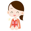 プレゼントを抱える女性