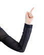 Beatiful business woman with a white banner.