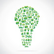 Bulb design with eco nature icons stock vector