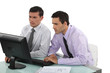 Colleagues working together on a project