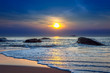 Sunset on Khao Lak beach in Thailand.