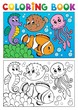 Coloring book with marine animals 4
