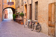 old small stone medieval street in historical center
