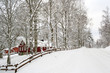 Typical Swedish village in winter time