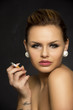 Beautiful seductive woman smoking