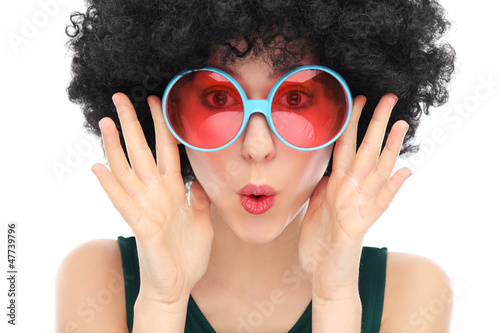 Photo: Woman with black afro and sunglasses Woman with black afro and sunglasses