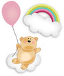Teddy bear floating