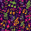 vector seamless pattern with music notes