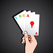 playing card with new idea concept stock vector