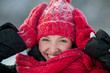Photo: young girl basking knit scarf young girl basking knit scarf
