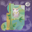 Vektor: owl in the night hand draw owl in the night hand draw