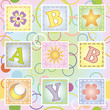 Baby seamless texture with letters