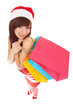 Photo: Fun santa woman with packages Fun santa woman with packages