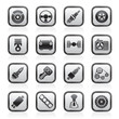 Different kind of car parts icons - vector icon set