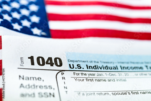 Photo: U.S. Income Tax Return form 1040. U.S. Income Tax Return form 1040.