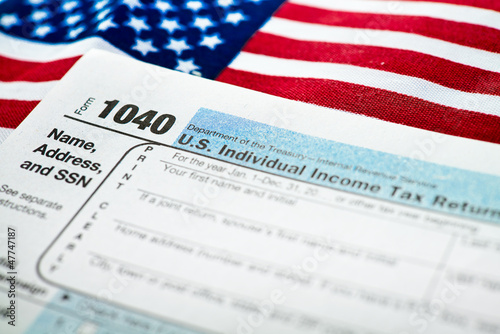 Photo: U.S. Individual Income Tax Return form 1040. U.S. Individual Income Tax Return form 1040.