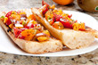 classic bruschetta with basil and olive oil